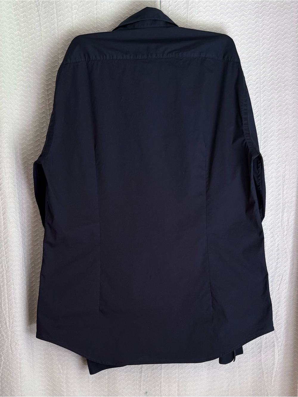 Versace collection trend line, long sleeve, dark navy blue dress shirt. Size L - Picture 2 of 8